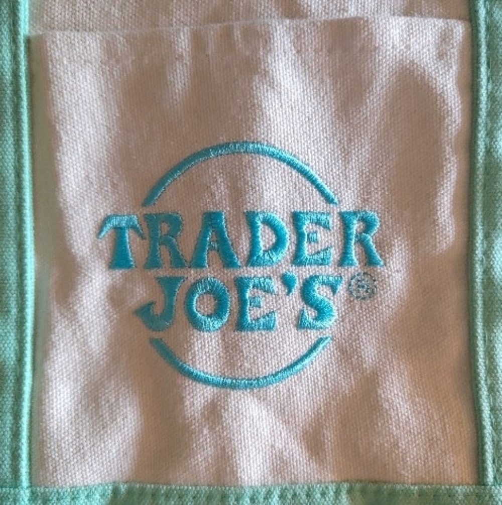 Trader Joe's Mini Canvas Pastel Tote Bag | Mint Green - Picture 4 of 4